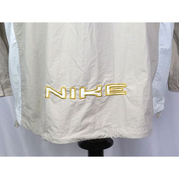 Men's Vintage Y2K NIKE Zip-Up Vented Tan Windbreaker Jacket XL - Picture 6 of 8